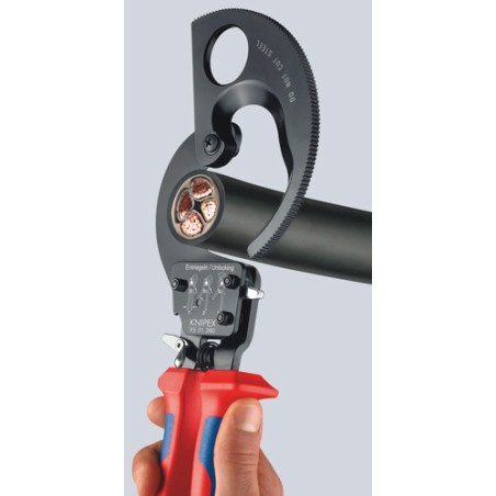 Knipex Kabelschere mit Ratschenmechanismus, 280 mm (9531280)