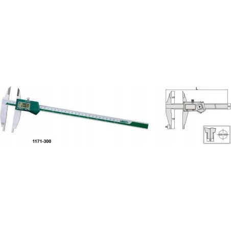 Insize Digital-Messschieber 300, 12-stellig, 3 V/Datum, 2-seitig
