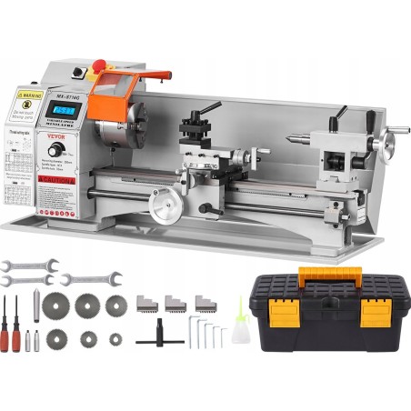 Mini-Metalldrehmaschine, 800 W, mit 3-Backen-Spannfutter