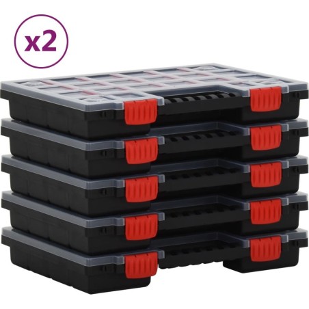 vidaXL Sortimentsboxen, 10 Stück, 34,5 x 25 x 5 cm, Polypropylen