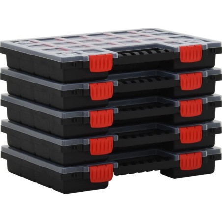 vidaXL Sortimentsboxen, 10 Stück, 34,5 x 25 x 5 cm, Polypropylen