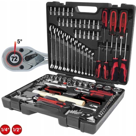 KS Tools 1/4 + 1/2 CHROMEplus Universal-Werkzeugsatz, 97-teilig