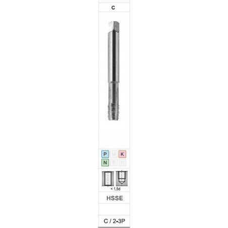 Fanar Gewindebohrer NPT 3/4"-14 DIN-374C HSSE 800