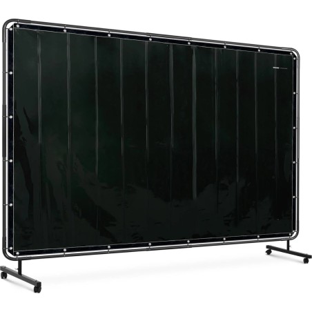 Stamos Germany Schweißschutzvorhang mit Rollgestell 240 x 180 cm – schwarz Schweißschutzvorhang mit Rollgestell