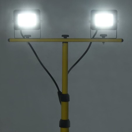 vidaXL LED-Scheinwerfer mit Ständer, 2×30 W, kaltweißes Licht