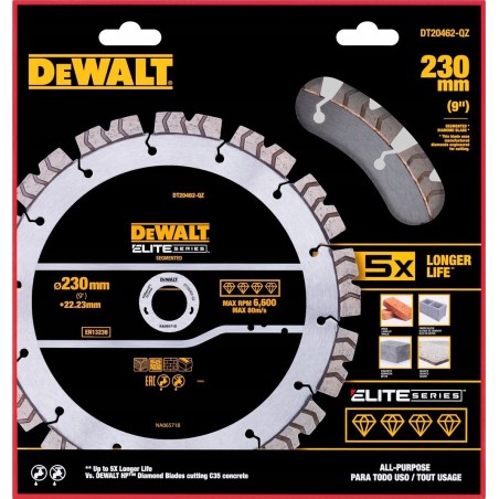 Dewalt DEWALT Diamant-Trennscheibe 230 mm ELITE – Allgemeiner Einsatz