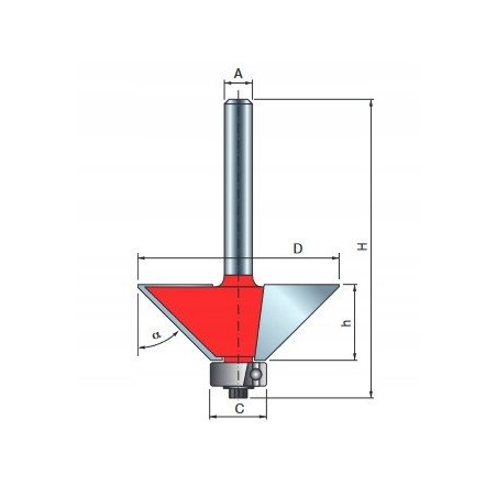 Fräser 40-90408P 25 × 8 × 40,3 × 8,0 45˚