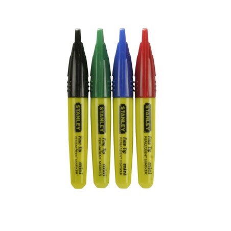 Stanley Marker FINE TIP mini schwarz, rot, blau, grün, 72 Stück 1-47-329