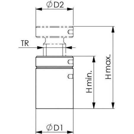 AMF Schraubstütze, Größe 70, 50–70 mm AMF