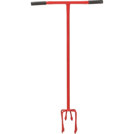 vidaXL Hand-Gartenlockerer, rot, aus Stahl