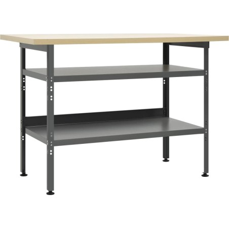 vidaXL Arbeitstisch, grau, 120 x 60 x 85 cm, Stahl